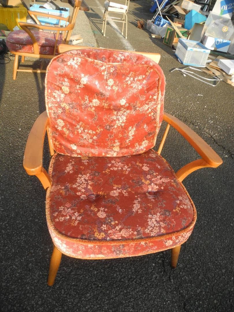 こ*う様 C15４）キツツキマークの飛騨産業　アームチェア／旧ロゴ　ヴィンテージ