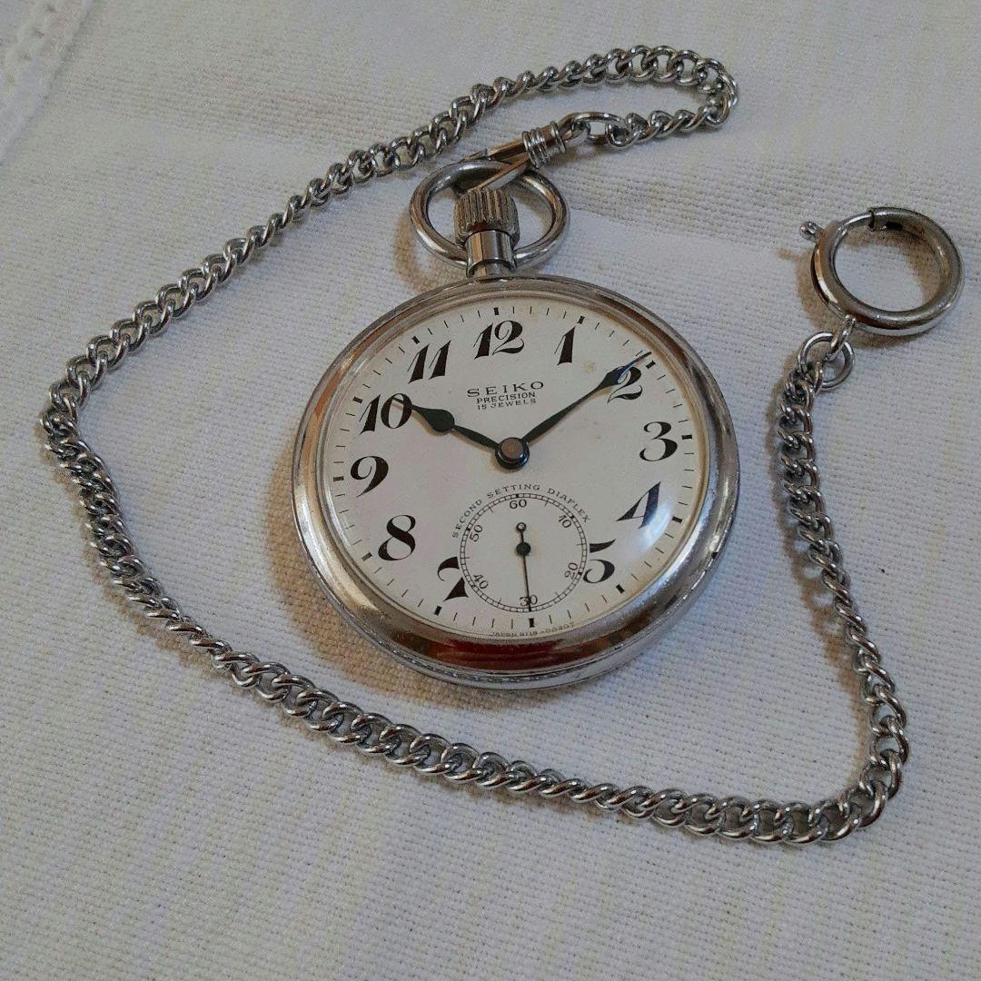 クッキー様ご依頼SEIKO PRECISION 昭和42年懐中時計15 石