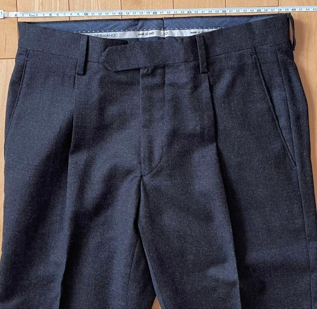 【秋冬・未使用】GERMANO ジェルマーノ 1プリーツ サキソニーウール44