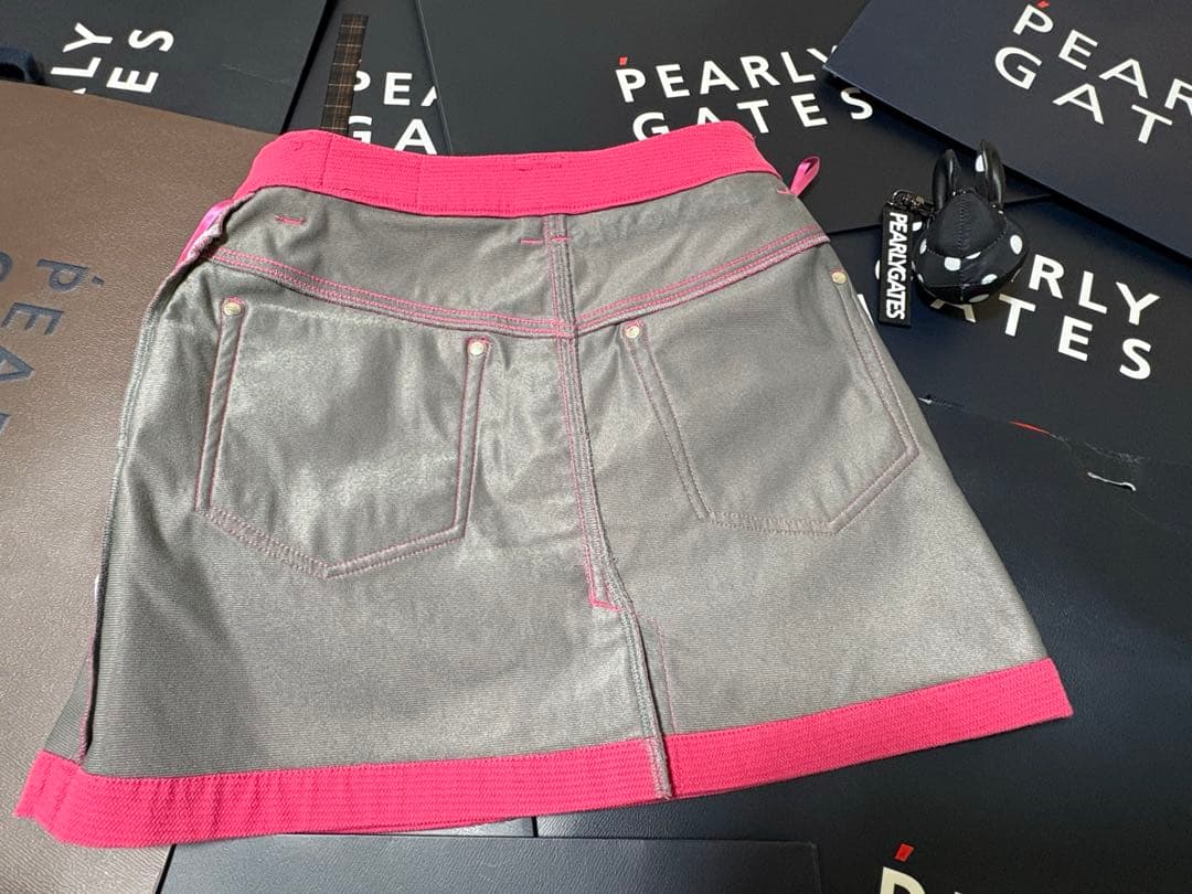 PEARLY GATES ピンク ストライプ スカート