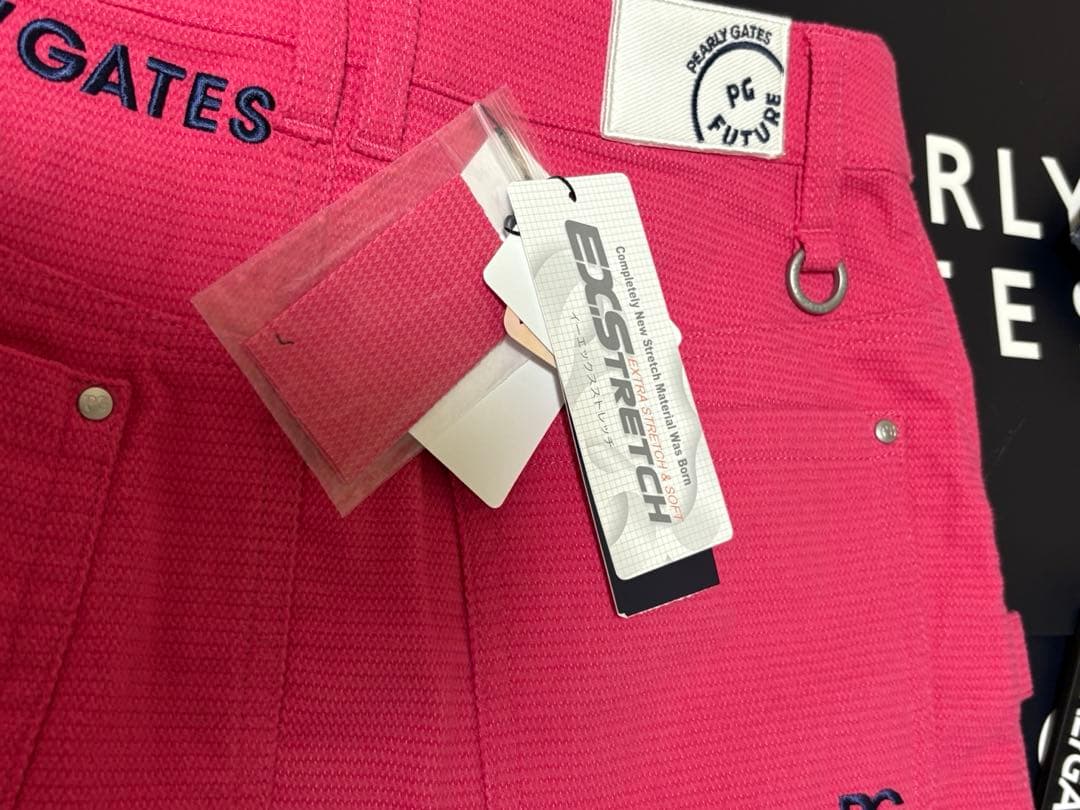 PEARLY GATES ピンク ストライプ スカート