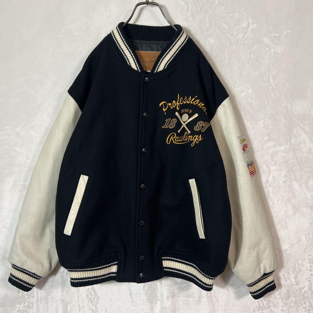 マイ様専用Rawlings ローリングス 牛革 スタジャン ネイビー/ホワイト