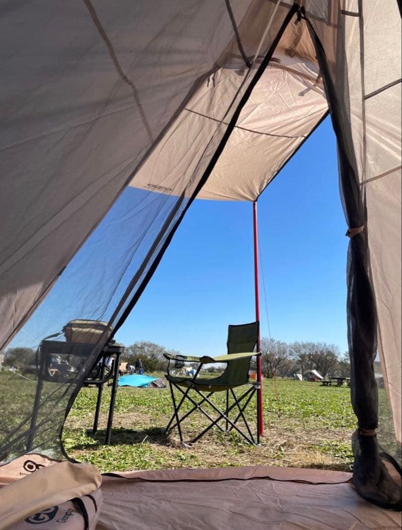 GOGlamping ワンポールテント キャノピー付 ベージュ 20日までセール