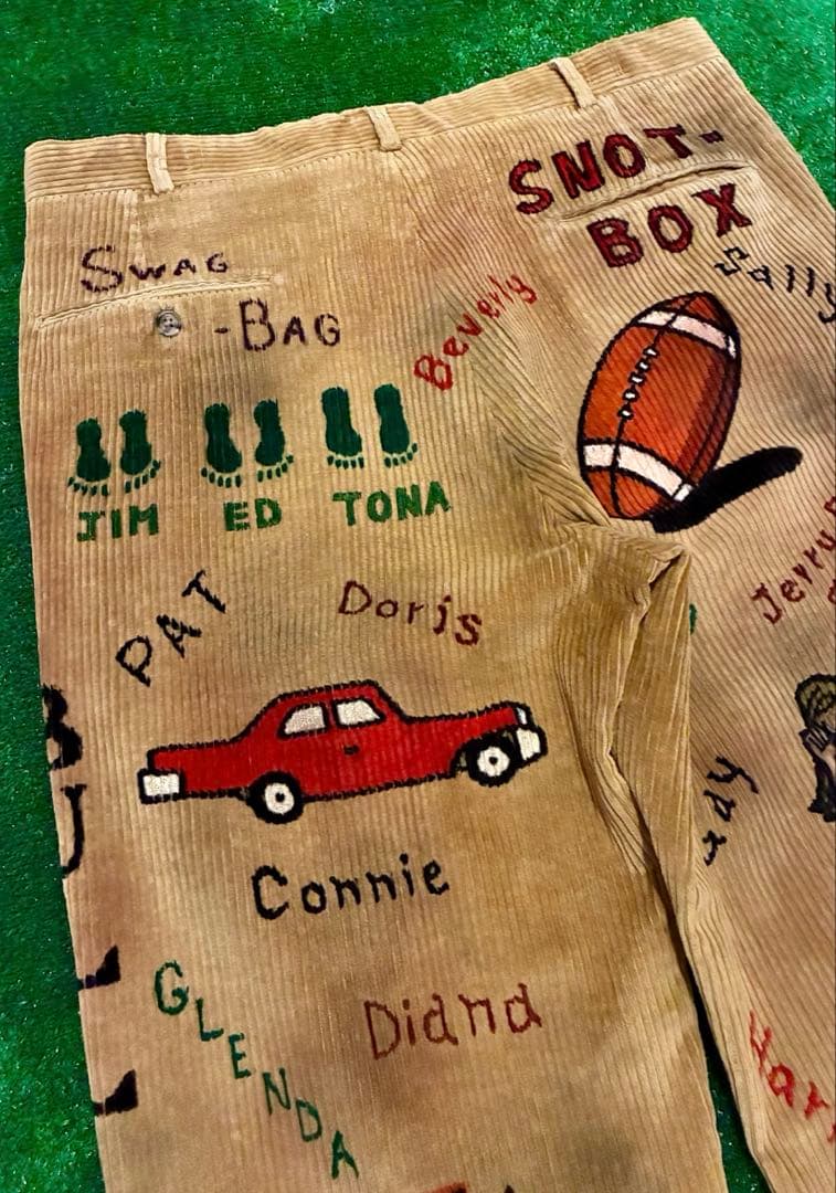 太畝 コーデュロイ メモリアルパンツ ハンドペイント ビンテージ 50sリメイク