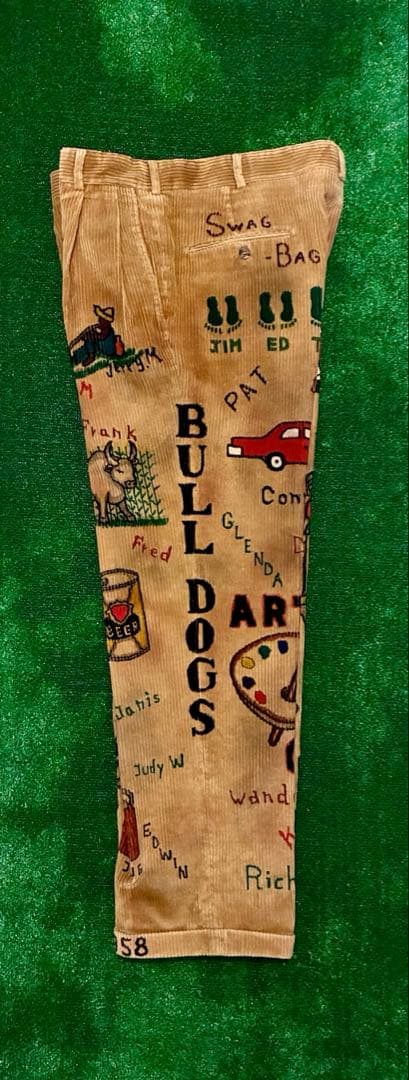 太畝 コーデュロイ メモリアルパンツ ハンドペイント ビンテージ 50sリメイク