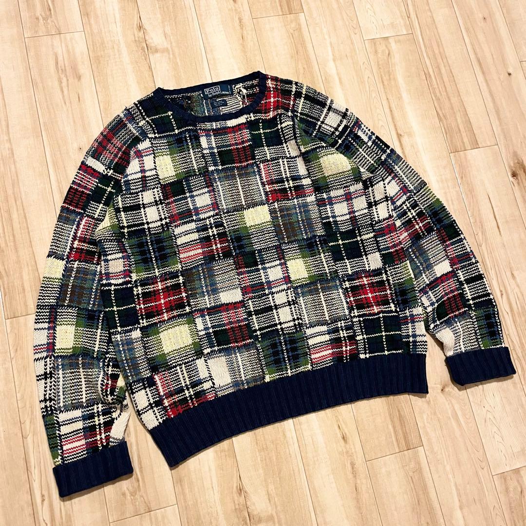 激レア！1990’s RALPH LAUREN “PATCHWORK” KNIT