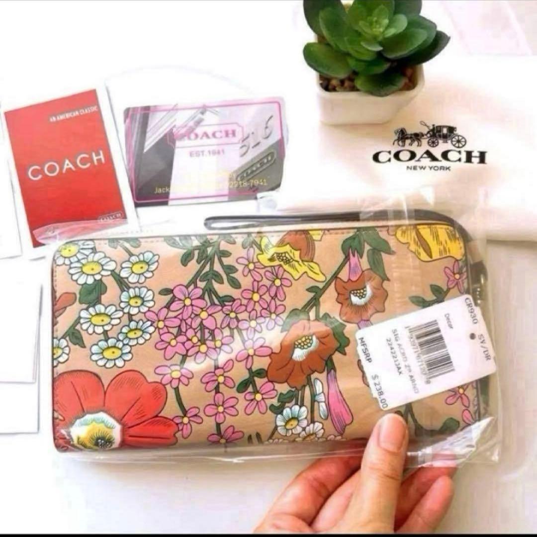 ✨新品未使用✨COACH フラワー　長財布　花柄　派手柄　フローラル