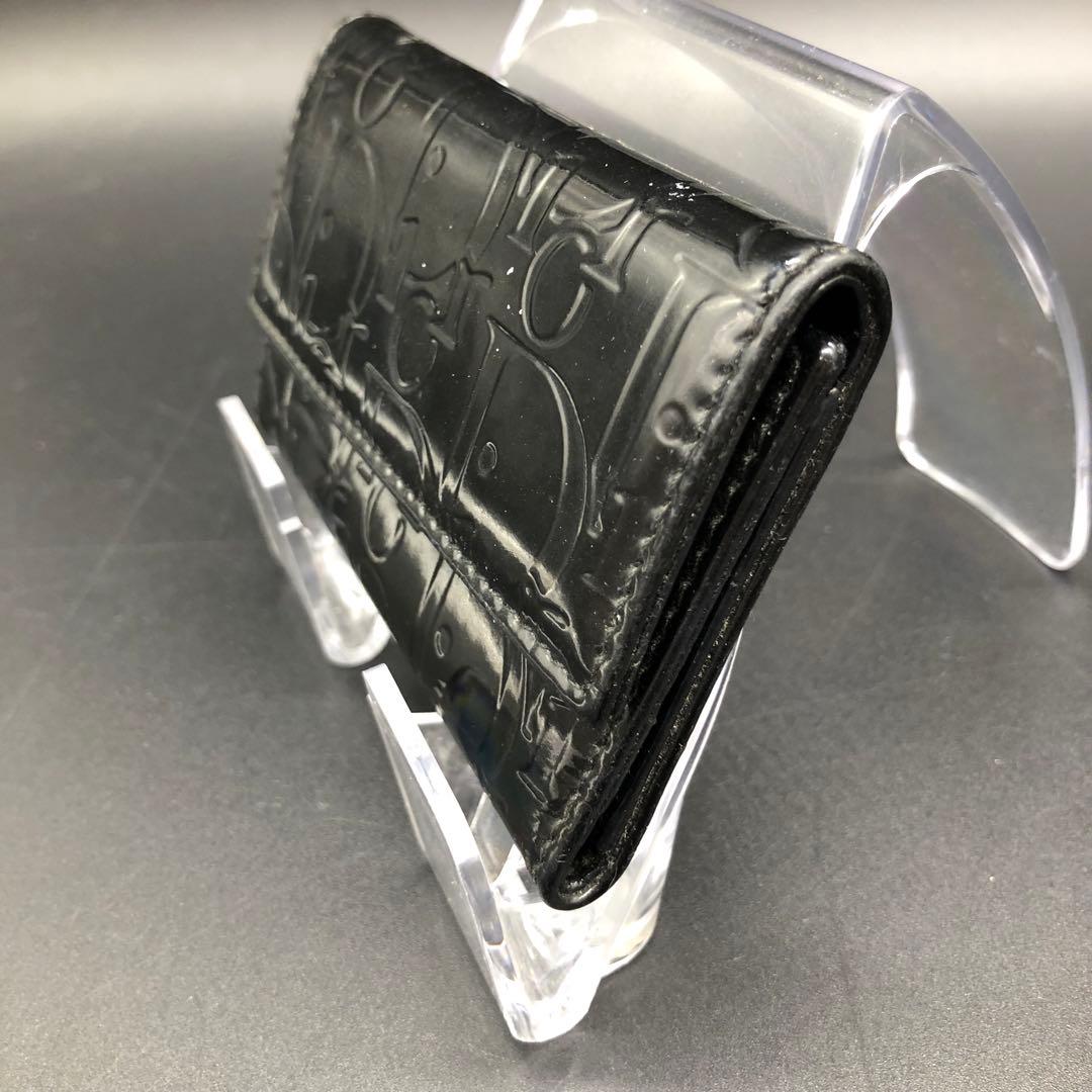 Dior ディオール キーケース 6連 欠損あり エナメル レザー ブラック