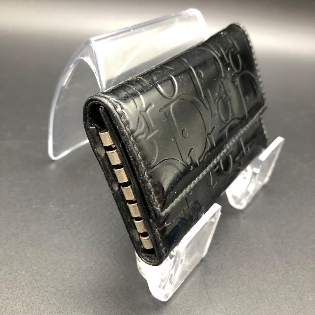 Dior ディオール キーケース 6連 欠損あり エナメル レザー ブラック