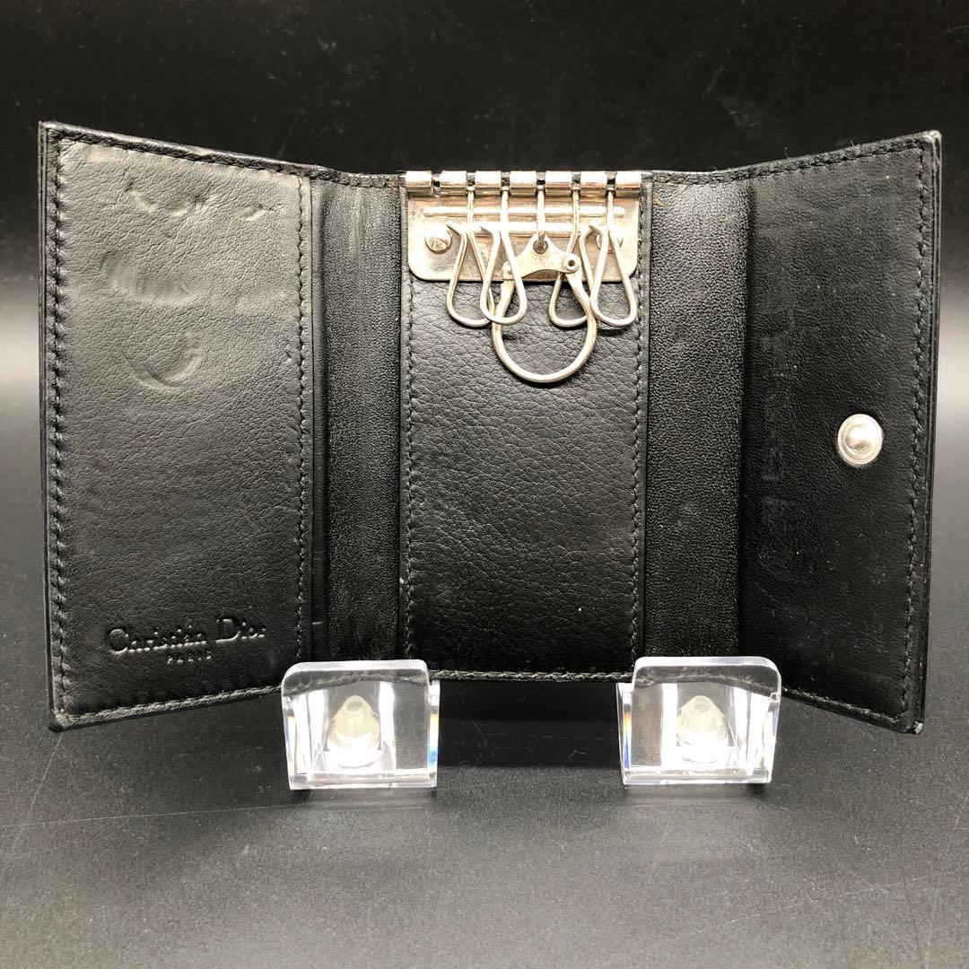 Dior ディオール キーケース 6連 欠損あり エナメル レザー ブラック