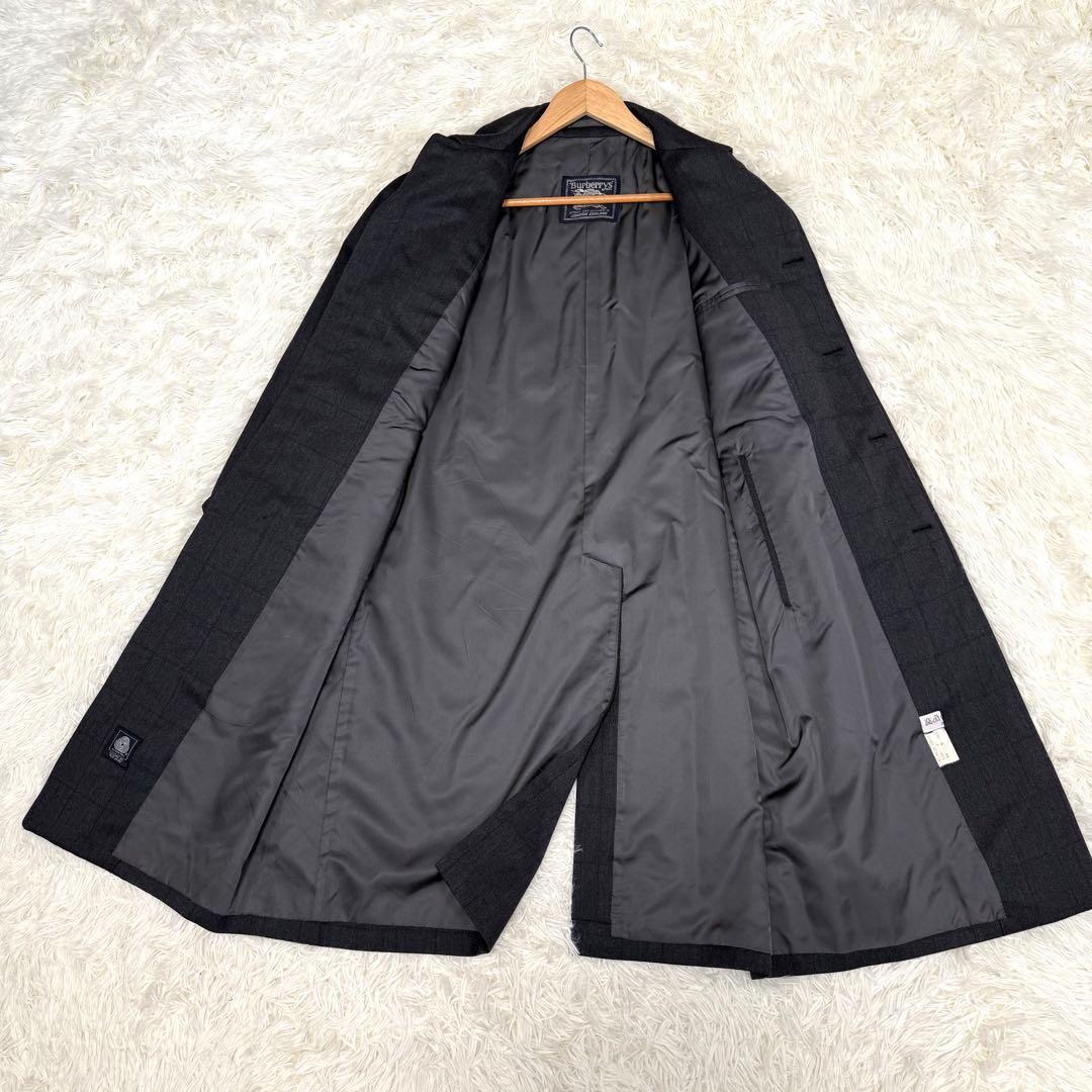バーバリー Burberry ロング丈 ステンカラーコート シャドーチェック