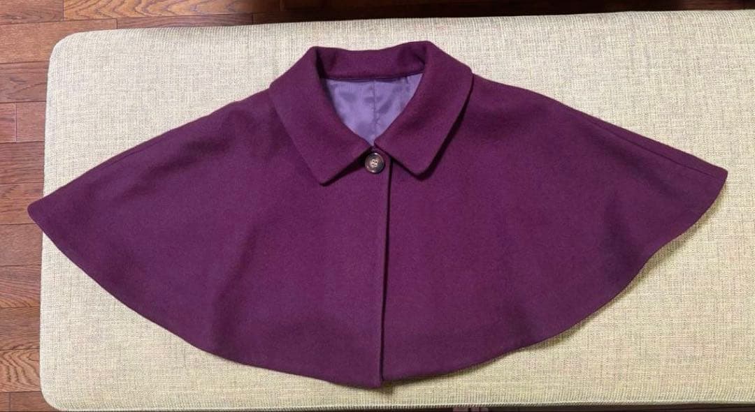 Noela 2way ケープ ウールコート ボルドー M