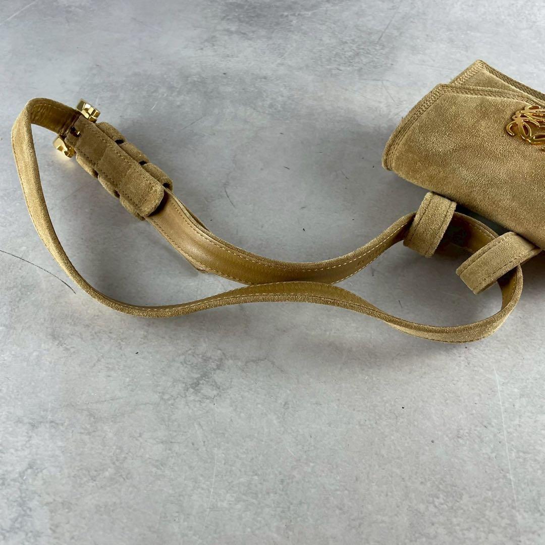 超希少 美品✨LOEWE 2wayミニウエストバッグ アナグラム スエード 総柄