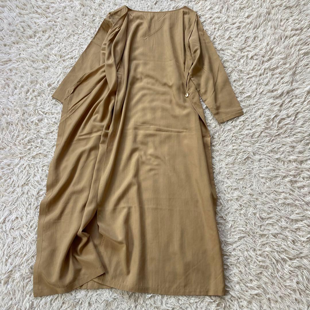 ヨーガンレール セットアップスーツ シルク100% M ベージュ ベルト付