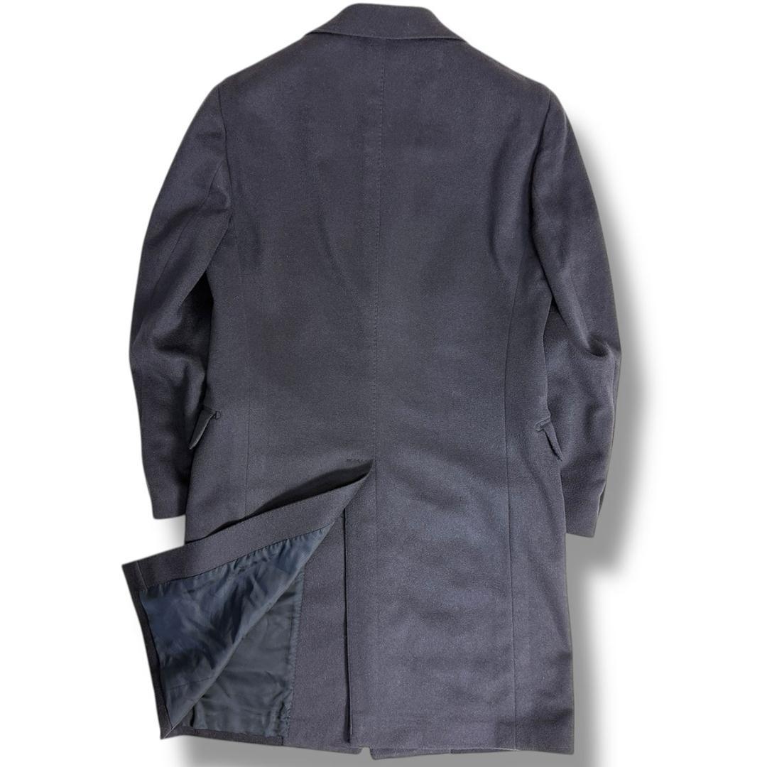 J6217 美品 デペトリロ カシミヤ100% チェスターコート ネイビー 44