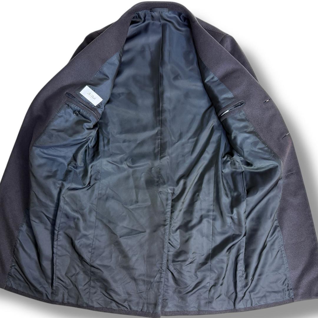J6217 美品 デペトリロ カシミヤ100% チェスターコート ネイビー 44
