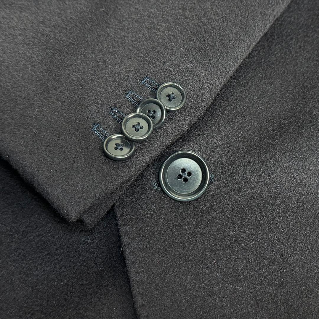 J6217 美品 デペトリロ カシミヤ100% チェスターコート ネイビー 44