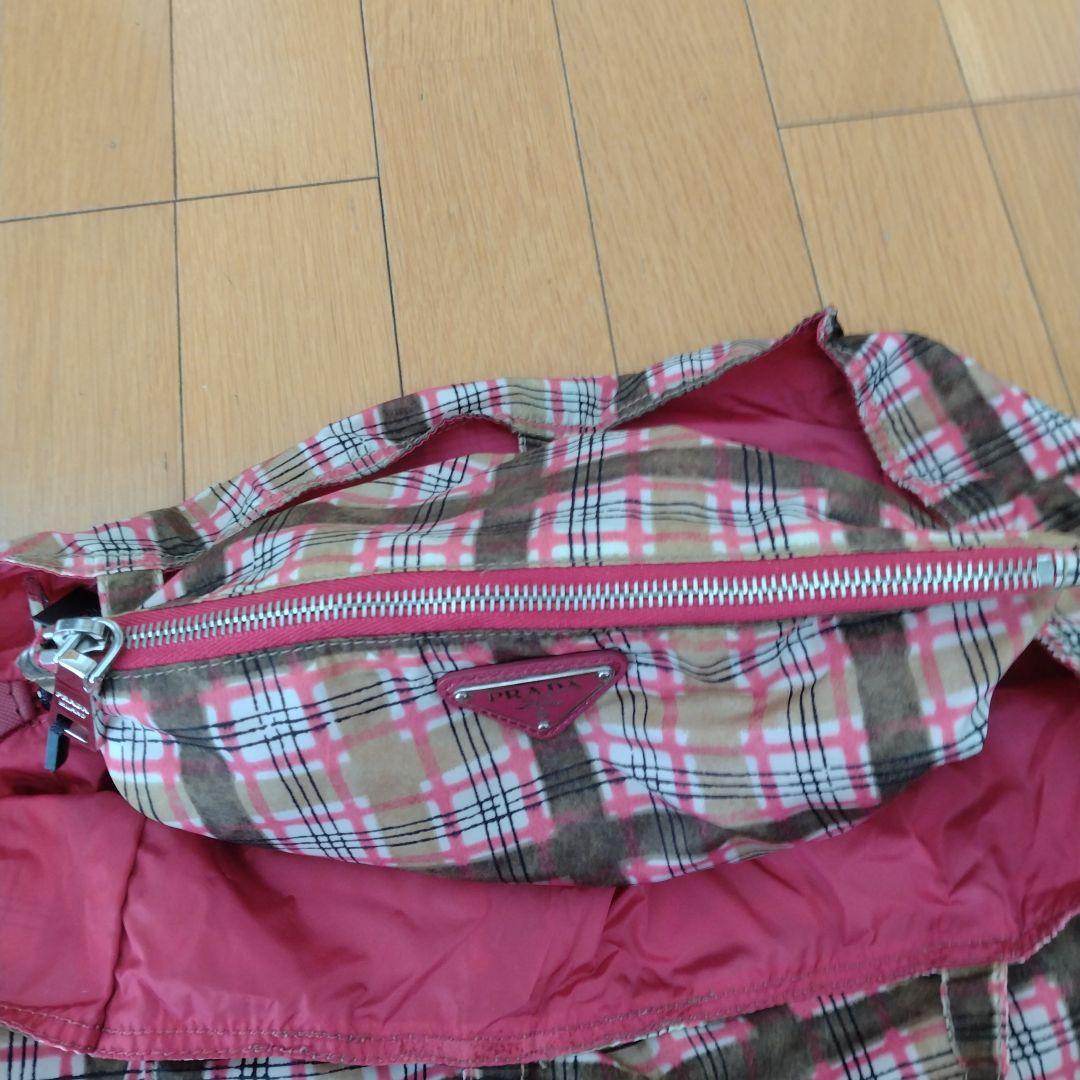 PRADA チェック柄BYOBAGバッグ ポーチ付き