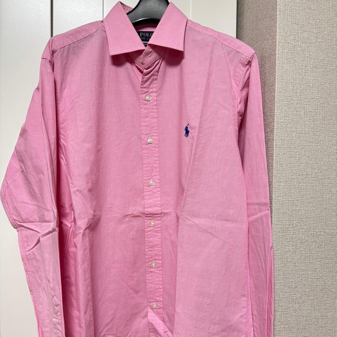 美品 Polo Ralph Lauren ポロラルフローレン ピンク 長袖シャツ - メルカリ