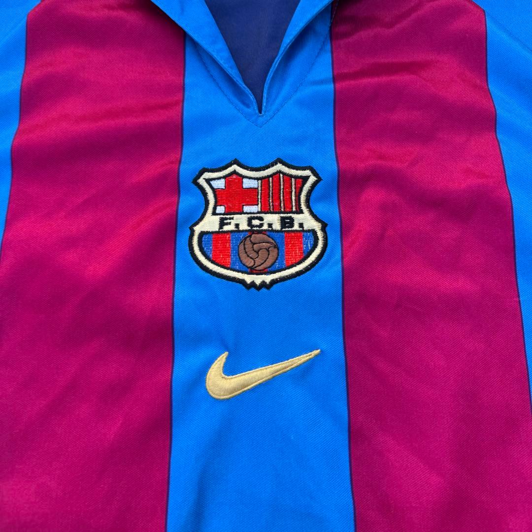 90s NIKE FC Barcelona センターロゴサッカーシャツ刺繍　XL