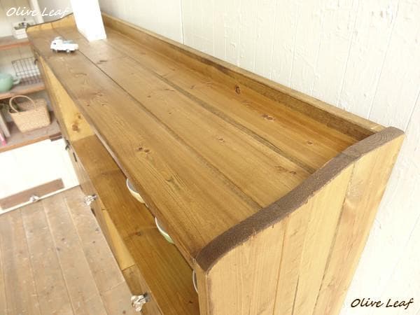 サイズデザインオーダー可ワイドロータイプ4扉キャビネットナチュラルブラウン受注製