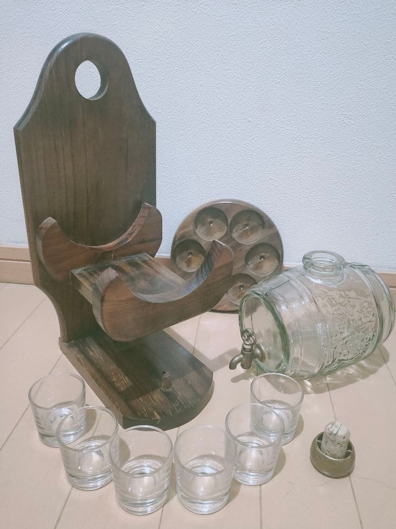 ♪ ショットグラス付き グラスウィスキーバレルコンプリートセット 壁掛け