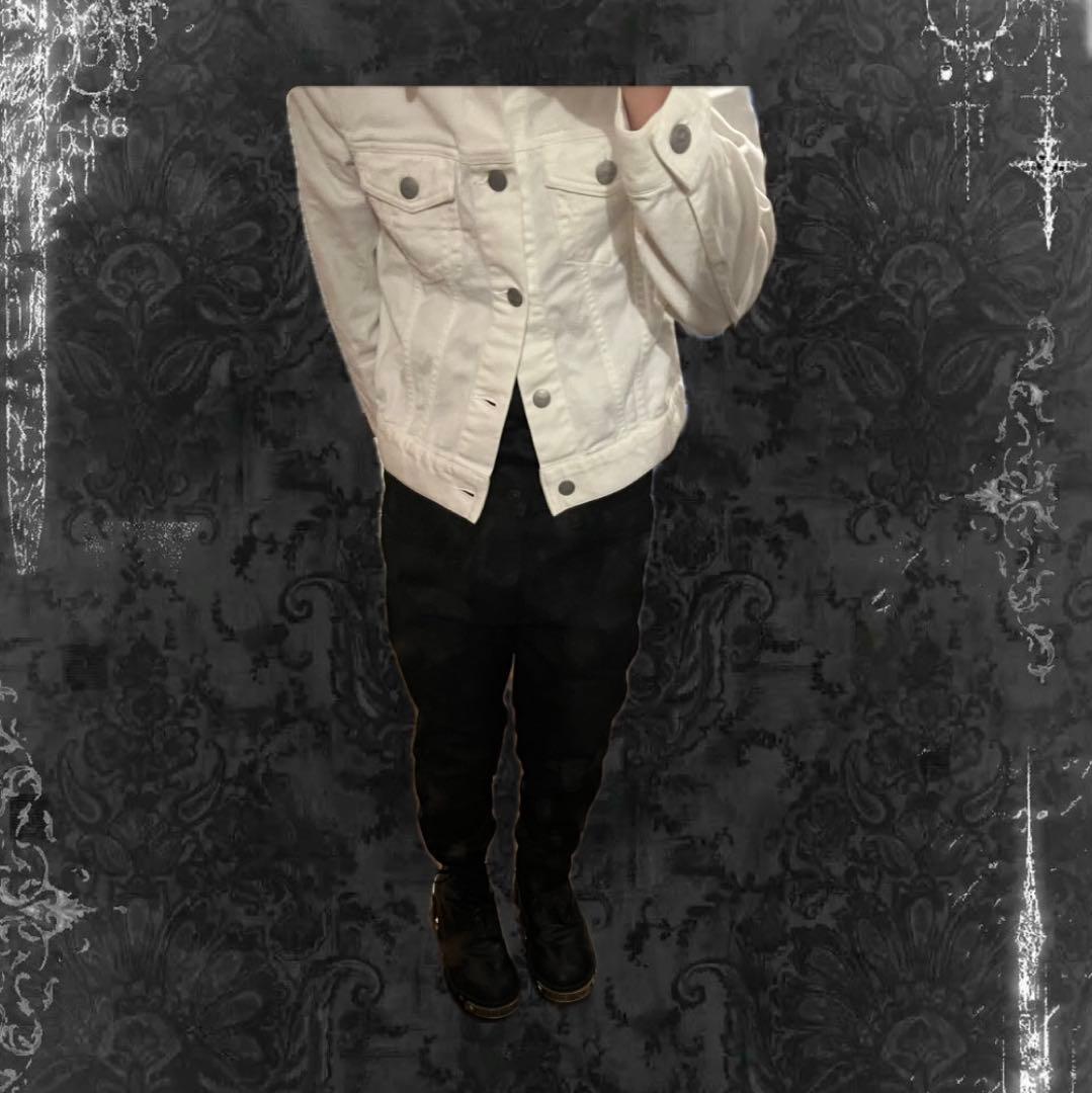 短丈白デニムジャケット　opium ダークウェア　vkei y2k 00s