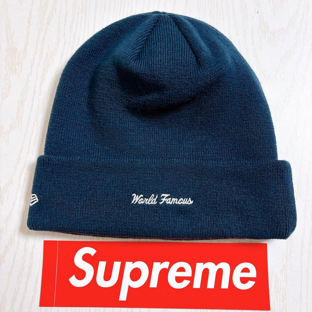 Supreme NEW ERA ニット帽　クロスBOXロゴ　ネイビー　紺