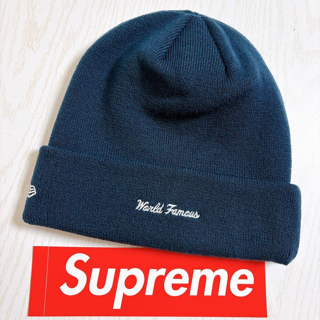 Supreme NEW ERA ニット帽　クロスBOXロゴ　ネイビー　紺