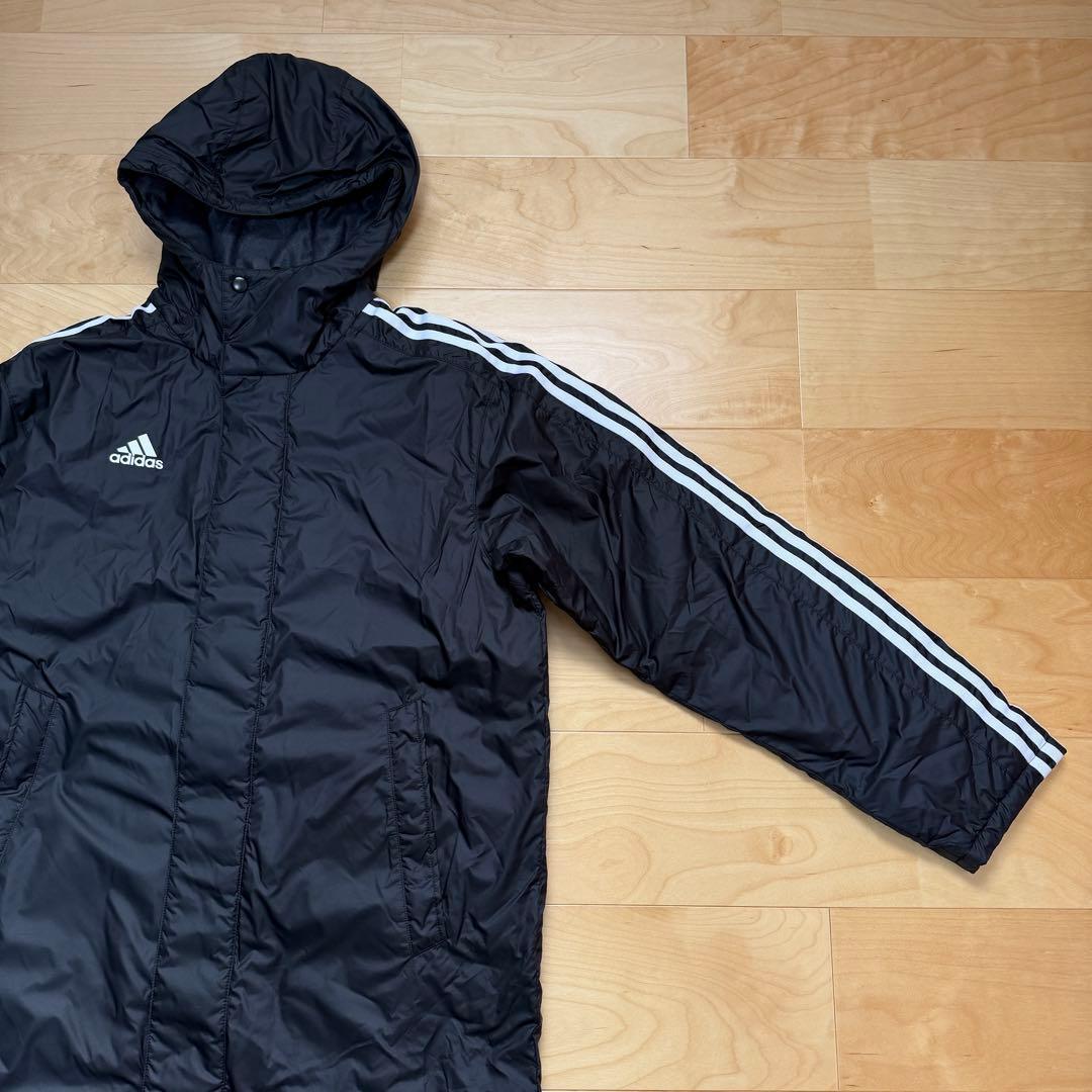 adidas ベンチコート　中綿コート　スーパーロング　防寒　黒ブラック　L新品