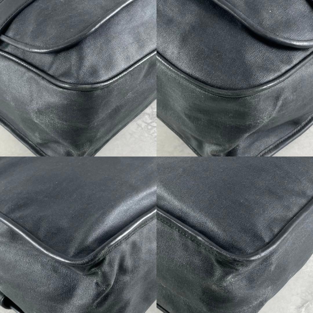 美品✨ ロエベ LOEWE ショルダーバッグ メッセンジャー ロゴ紐 ブラック