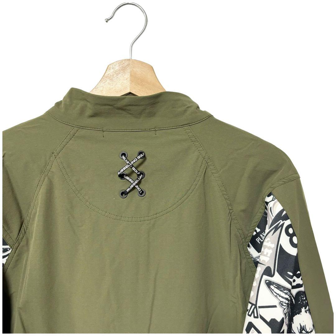 新品 ラッセルノ ゴルフ ハーフジップ プルオーバー ブルゾン カーキ M 4