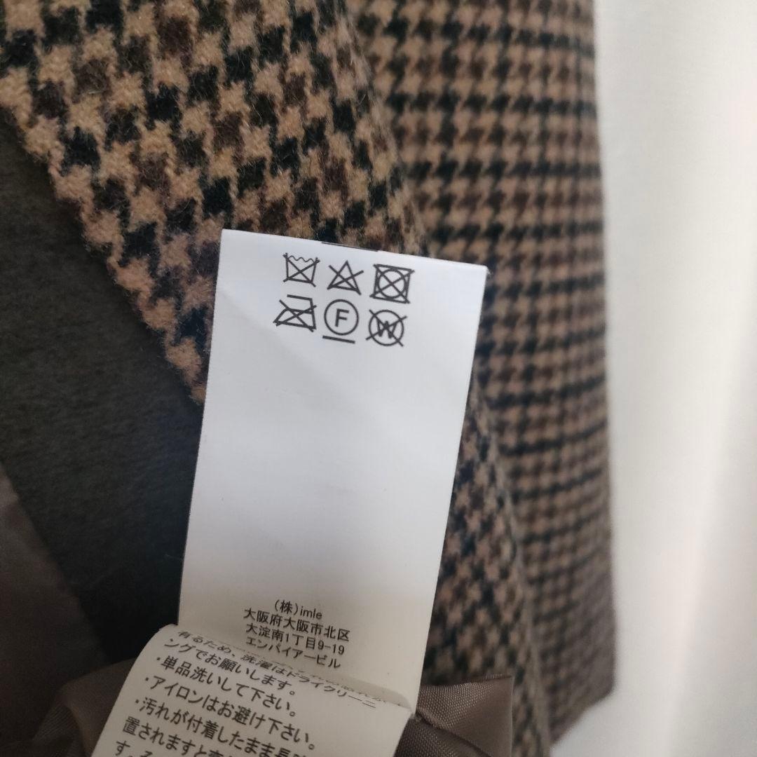 美品】Eaphi エフィ ノーカラー ウール チェックコート - メルカリ