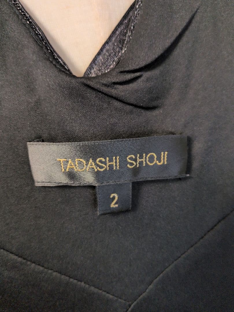【TADASHI SHOJI】シルバーラメが素敵なクロスラインワンピース ドレス