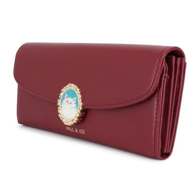【2026年1月購入☆新品未使用】ポール＆ジョー★キャットブローチ長財布★赤