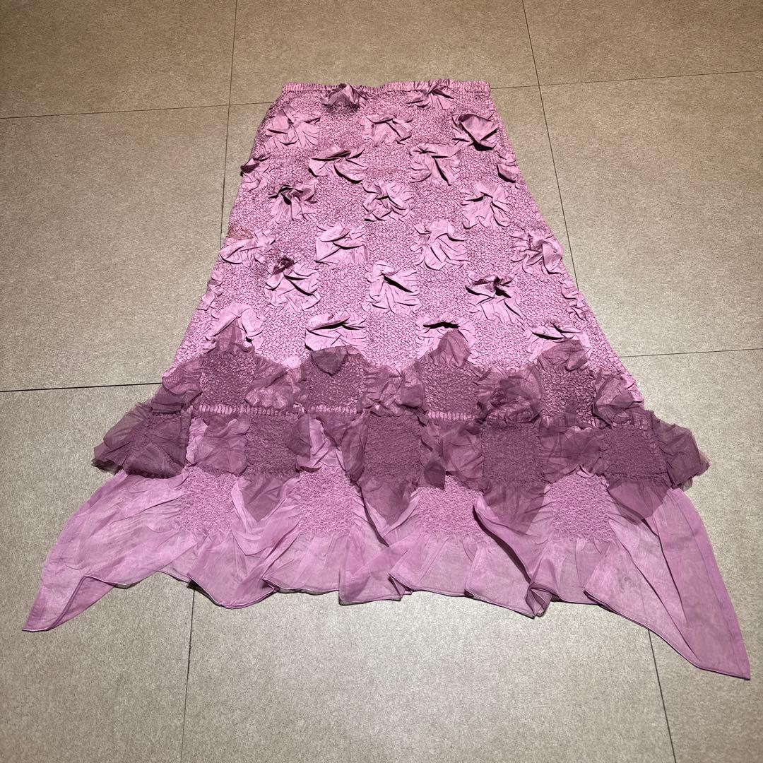 Peplum Yoshiki Hishinuma ロングスカート　プリーツ　紫