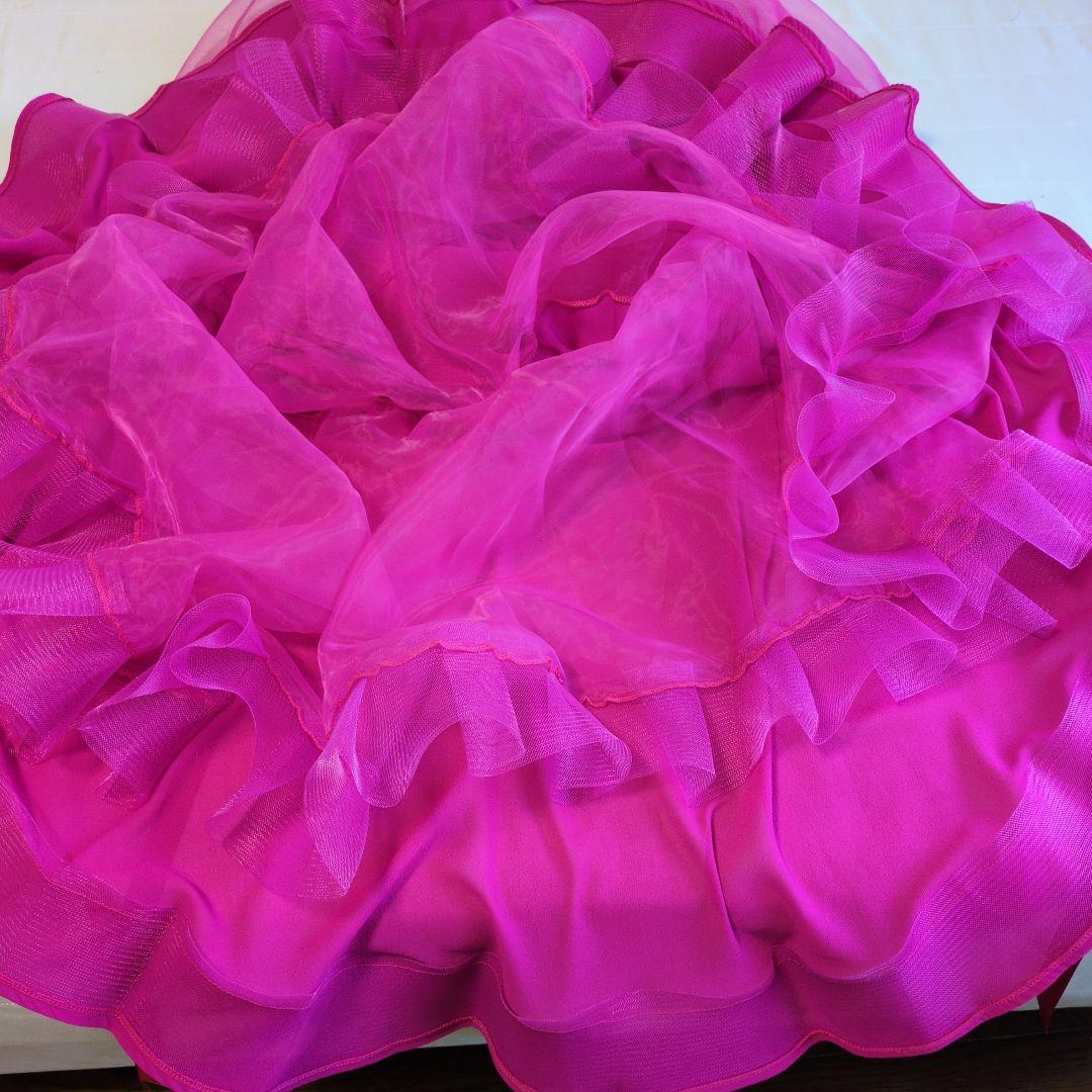 薔薇の飾り社交ダンスドレス　長袖ワンピース　値下げ