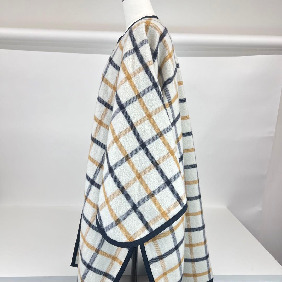 新品　HERMES エルメス　ポンチョ　リバーシブル　ウール　カシミア　ネイビー