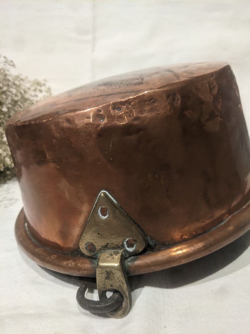 アンティーク 銅製吊り下げ鍋 約23.5cm 吊り下げポットカバーにも