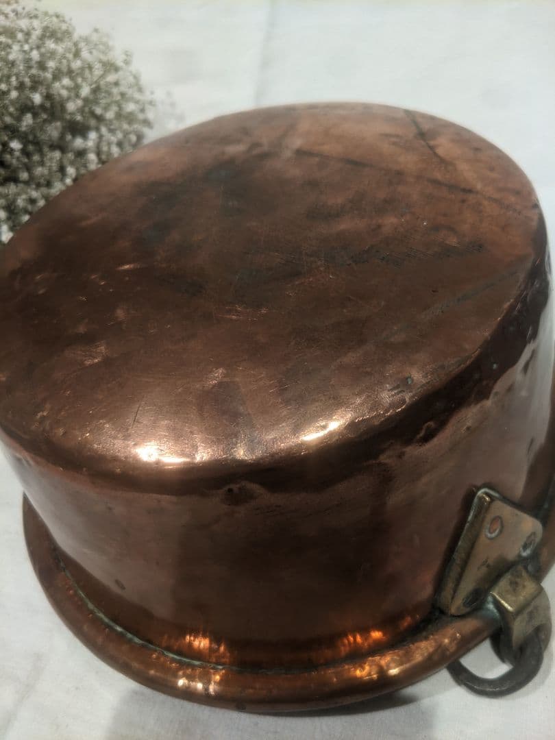 アンティーク 銅製吊り下げ鍋 約23.5cm 吊り下げポットカバーにも