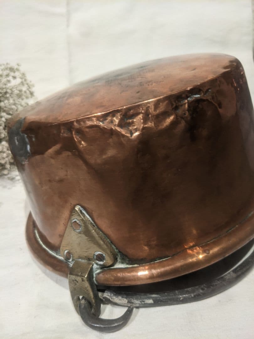 アンティーク 銅製吊り下げ鍋 約23.5cm 吊り下げポットカバーにも