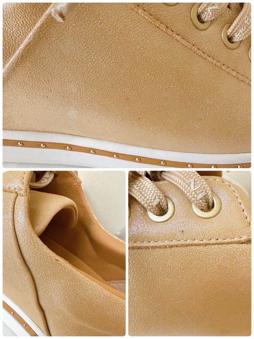 最終値下げ LANVIN en Bleuラメ入りスニーカーベージュ 24.5cm