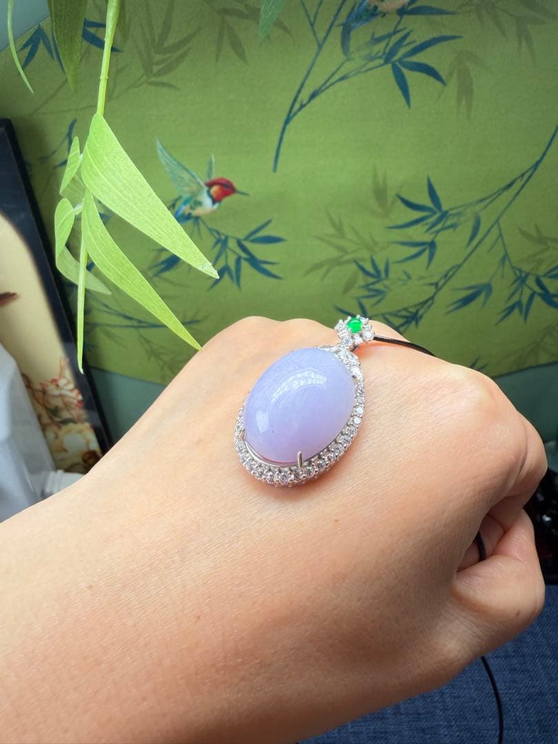 希少‼️コレクションレベル‼️色が極めラベンダーS925ネックレストップ　鑑定書付き