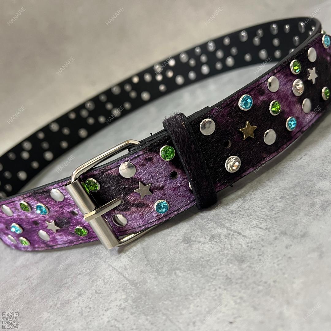 平成系 Cowhide Crystal studs Belt Y2K afb 3 - メルカリ