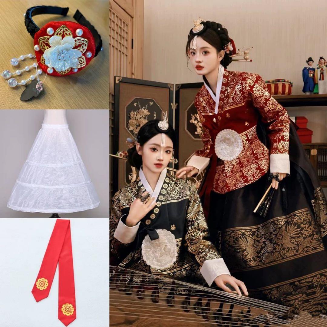 * Sakura プロフ必読お願い致します伝統韓服 黒赤、赤黒バニエ一点