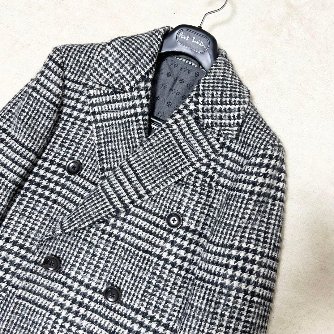 美品　ザスーツカンパニー　ムーン社製　ダブルブレストチェスターコート　千鳥格子