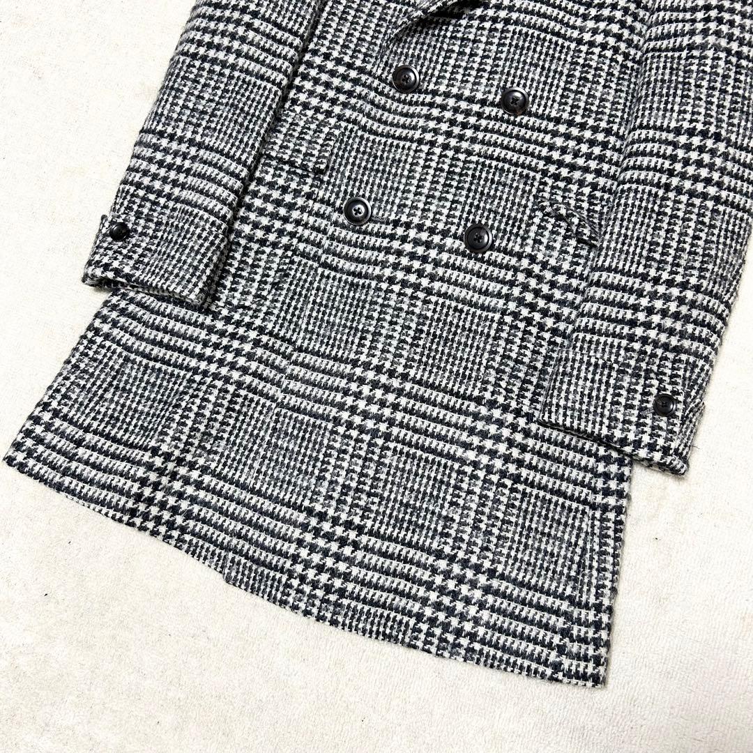 美品　ザスーツカンパニー　ムーン社製　ダブルブレストチェスターコート　千鳥格子