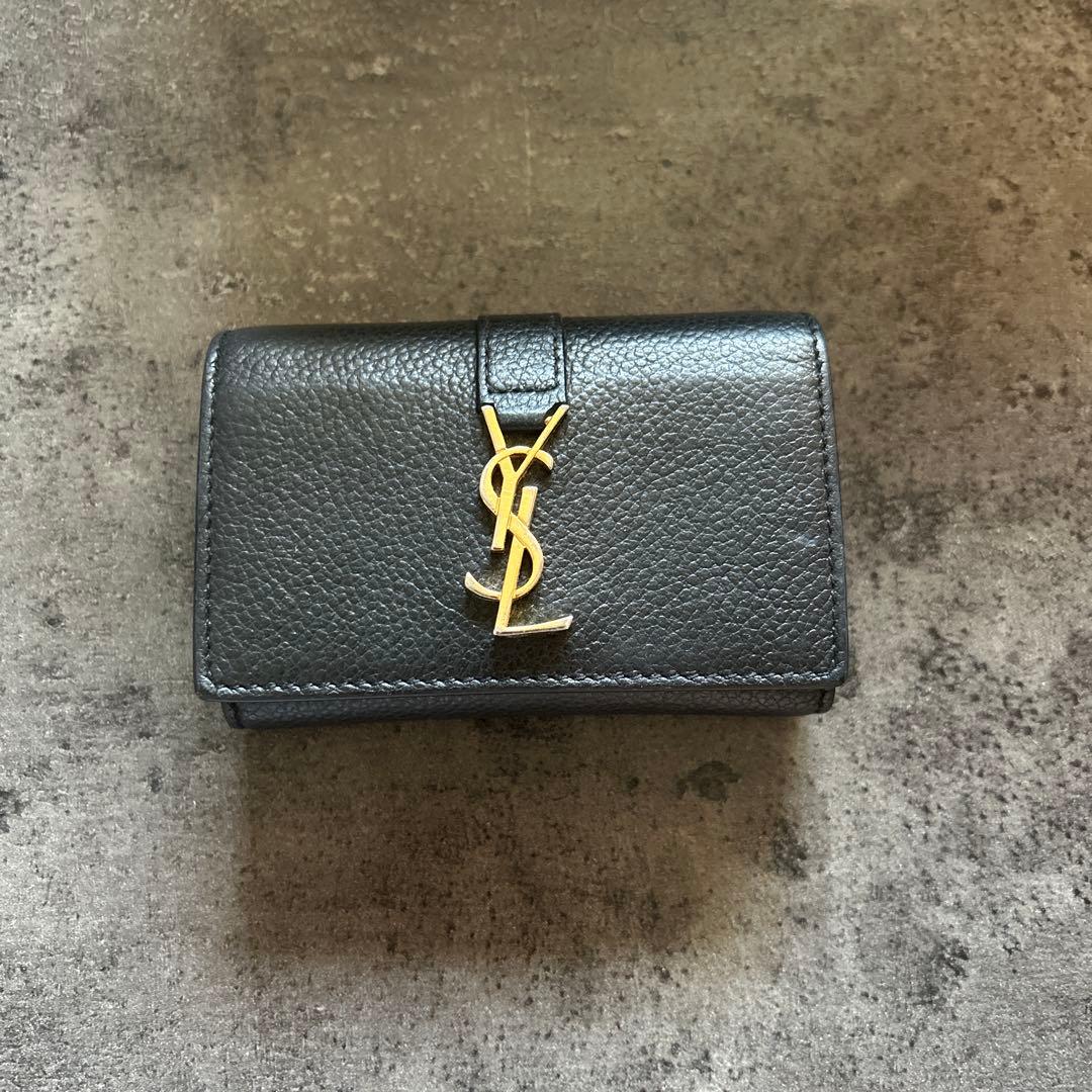 SAINT LAURENT ブラックレザーキーケース