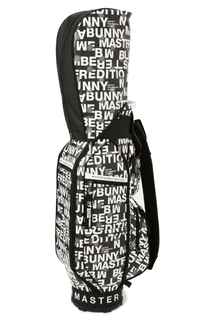 MASTER BUNNY EDITION キャディバック 総柄プリント　黒