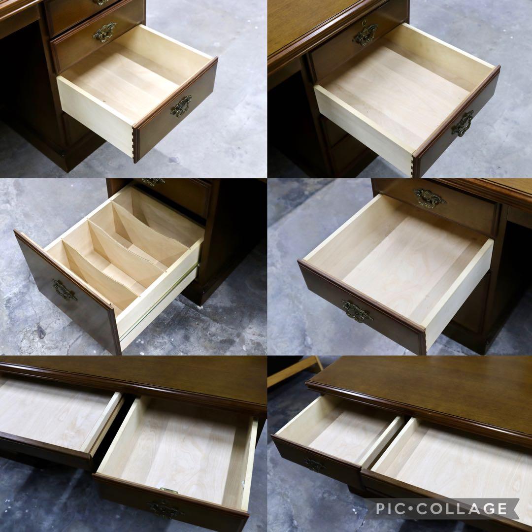 GMIK451○karimoku / カリモク コロニアル 両袖机 書斎机 学習